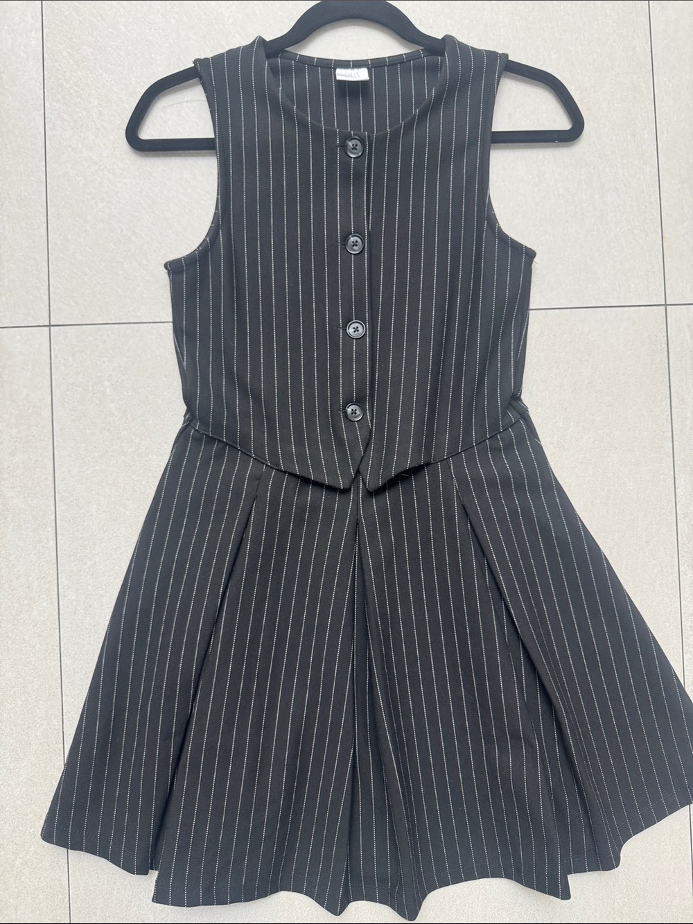 Zara Black Pinstripe Formal Kids Dress
